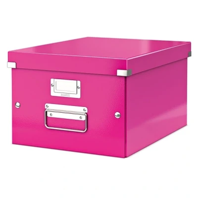 Image of Leitz A4 Storage Box, Click and Store Range 60440023, Medium, Pink