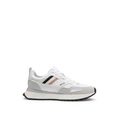 Image of BOSS Jonah RUNN Trainers, Men&#039;s, Size: 5, Bianco Imitation leather/ textile