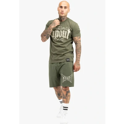 Image of Tapout Normale Passform Crashed Print Tshirt, Men&#039;s, Size: XXL, Olive sand