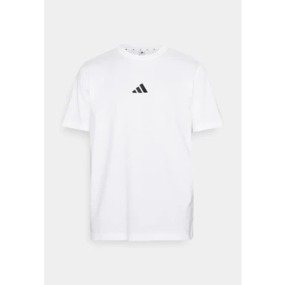 Image of adidas Sportswear Essentials Small LOGO Single Basic Tshirt, Men&#039;s, Size: Small, White/black
