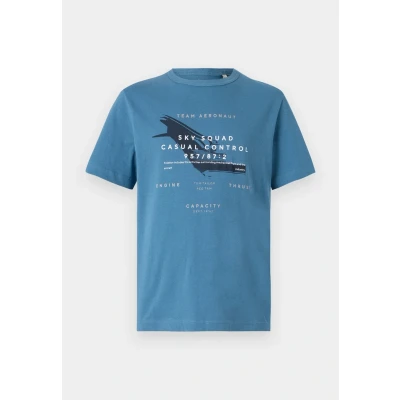 Image of TOM Tailor Print Tshirt, Men&#039;s, Size: Small, Real teal blue