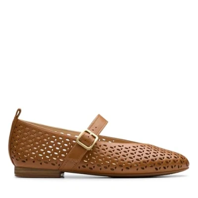 Image of Clarks Fawna JANE Ankle strap ballet pumps, Women&#039;s, Size: 5, Tan Leather