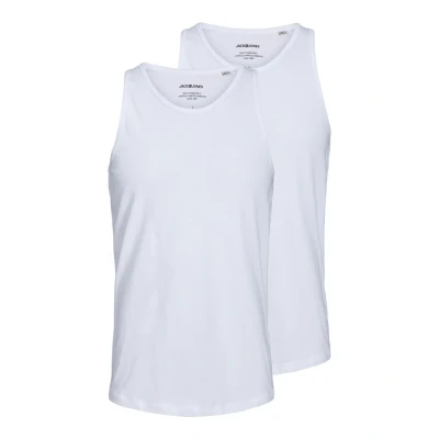 Image of Jack &amp; Jones Jacbasic Tanktop 2 PACK Undershirt, Men&#039;s, Size: Large, White