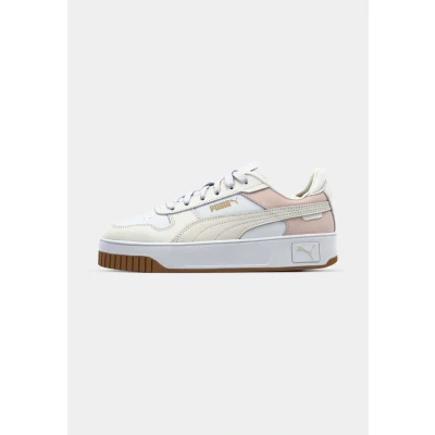 Image of Puma Carina Street Trainers, Women&#039;s, Size: 5, White/alpine snow/frosted ivory leather and imitation