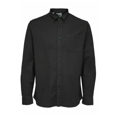 Image of SELECTED HOMME Men&#039;s Slhregrick ox Flex Shirt Ls W Noos, Black, M