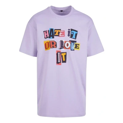 Image of Upscale by Mister Tee HATE IT OR LOVE Print Tshirt, Men&#039;s, Size: 3XL, Lilac