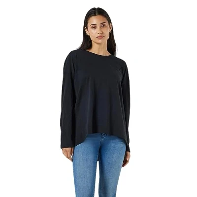 Image of Noisy May Nmmathilde Oneck HIGH/LOW Long sleeved top, Women&#039;s, Size: 14, Black