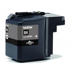Image of Brother LC 12EBK Inkjet Cartridge, Black, Single Pack, Super High Yield, Includes 1 x Genuine Supplies