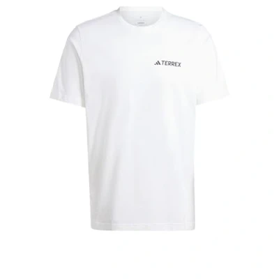 Image of Adidas Terrex Graphic Tshirt Print Tshirt, Men&#039;s, Size: XS, White