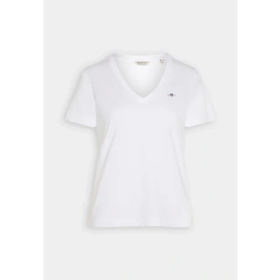 Image of GANT REG Shield Basic Tshirt, Women&#039;s, Size: Large, White