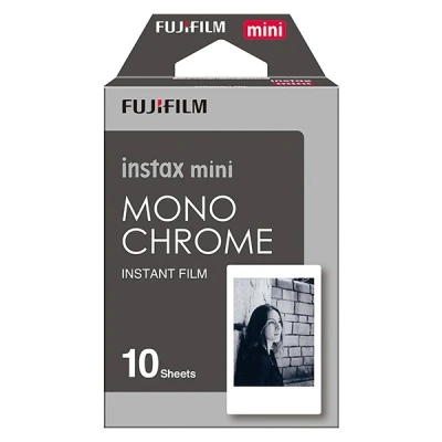 Image of instax mini instant film Monochrome, 10 shot pack, suitable for all cameras and printers