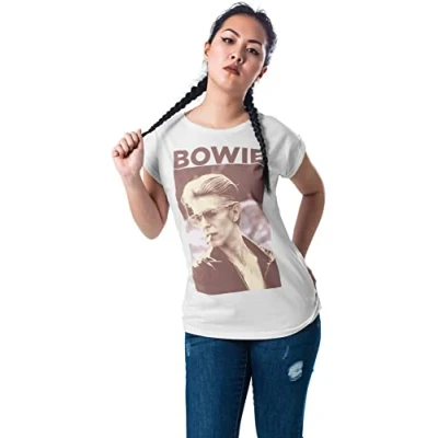 Image of Mister Tee David Bowie Print Tshirt, Women&#039;s, Size: Large, White