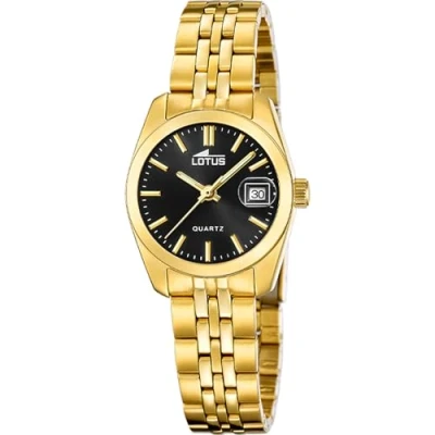 Image of Lotus Dress Watch 18993/6, Black, bracelet