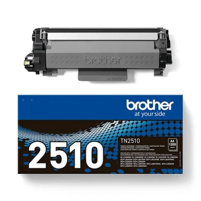 Image of BROTHER TN 2510 Toner Cartridge, Black, Single Pack, Standard Yield, Includes 1 x Genuine Supplies