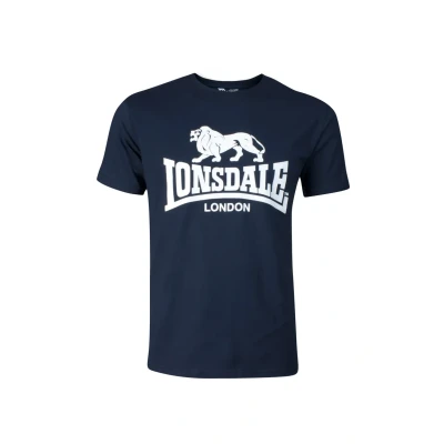 Image of Lonsdale Normale Passform LOGO Print Tshirt, Men&#039;s, Size: XXL, Navy