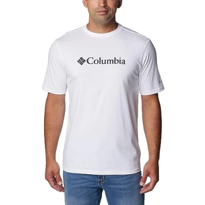 Image of Columbia CSC Basic LOGO Short Sleeve Print Tshirt, Men&#039;s, Size: XL, White
