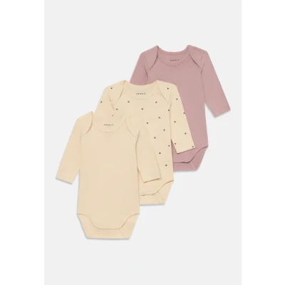 Image of Name it Nbfbody 3 PACK Unisex Body for kids, Size: 1 2m, Summer sand/ville mauve