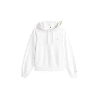 Image of Tommy Hilfiger Contrast FLAG Hoodie Sweatshirt, Women&#039;s, Size: Medium, Ecru