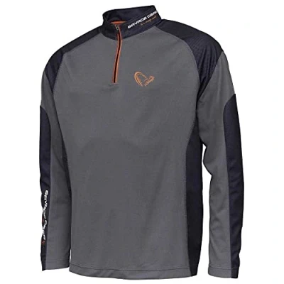 Image of Savage Gear Tournament shirt 1/2 Zip Size XL Sedona Grey Fishing t