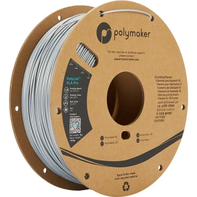 Image of Polymaker PolyLite PLA Pro Silver 1.75 mm 1 kg