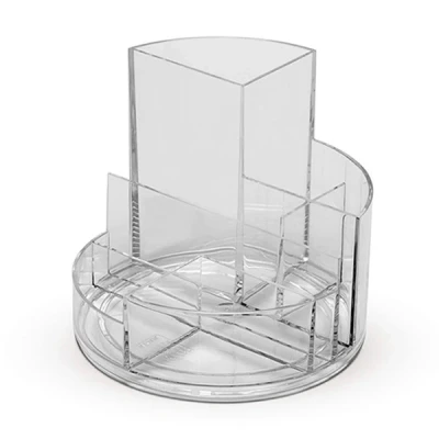 Image of Maul 140 x 125 mm Round Box,desk organiser, 6 compartments, the original from Germany Transparent