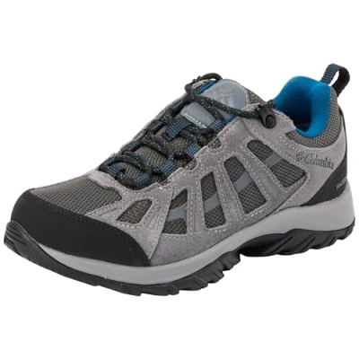 Image of Columbia REDMOND III Waterproof Hiking shoes, Men&#039;s, Size: 6, Shark/phoenix blue Leather and textile