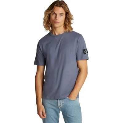 Image of Calvin Klein Jeans Badge Regular TEE Basic Tshirt, Men&#039;s, Size: Large, Grisaille
