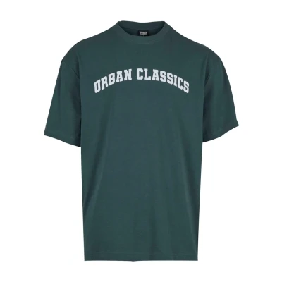 Image of Urban Classics College TEE Print Tshirt, Men&#039;s, Size: Large, Bottlegreen