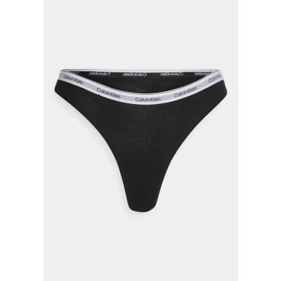 Image of Calvin Klein Underwear Thong ICON LOGO Thong, Women&#039;s, Size: Medium, Black
