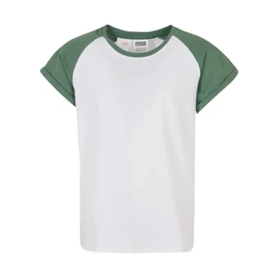 Image of Urban Classics Contrast Raglan Print Tshirt for kids, Size: 11 12y, White salvia