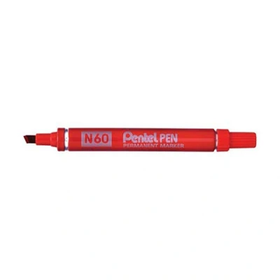 Image of Pentel N60 Permanent Marker Chisel Tip Max.6mm Line Red Ref B [Pack of 12]