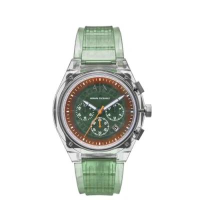 Image of Armani Exchange Rafael Chronograph watch, Men&#039;s, Size: One Size, Green